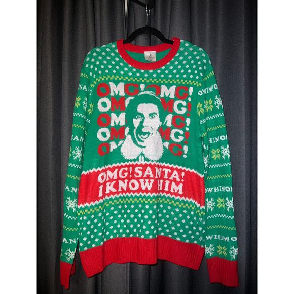 Ugly Christmas Sweater Xmas Size XL Elf - Picture 1 of 3